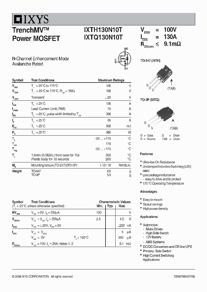 IXTQ130N10T_6545018.PDF Datasheet