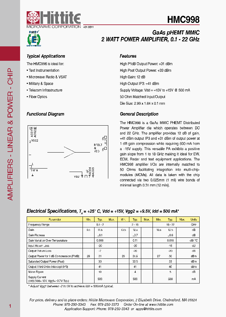 HMC998_6556524.PDF Datasheet