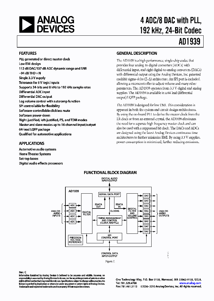 AD1939YSTZRL_6562285.PDF Datasheet