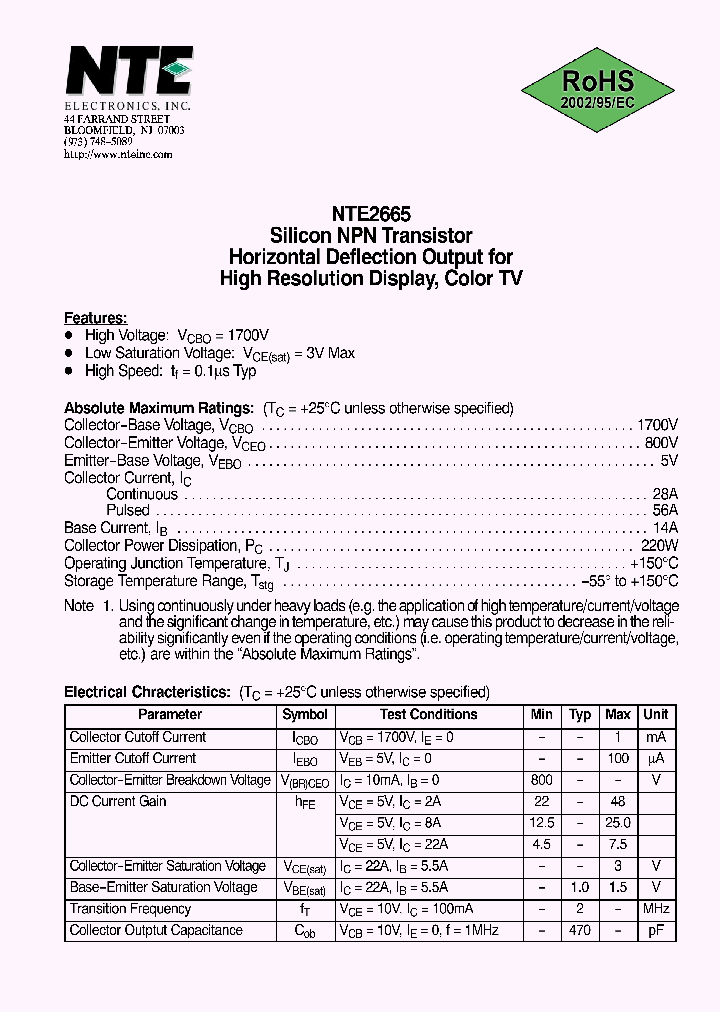 NTE2665_6589882.PDF Datasheet