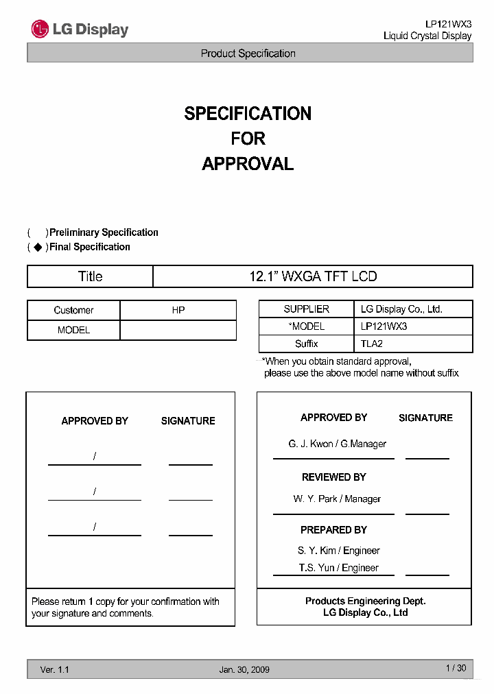 LP121WX3-TLA2_6597253.PDF Datasheet