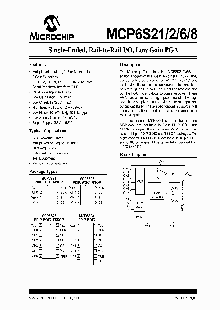 MCP6S26-ISL_6601925.PDF Datasheet