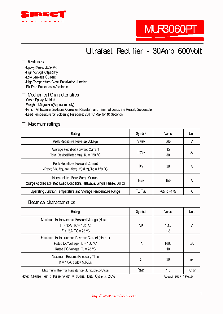 MUR3060PT_6605244.PDF Datasheet