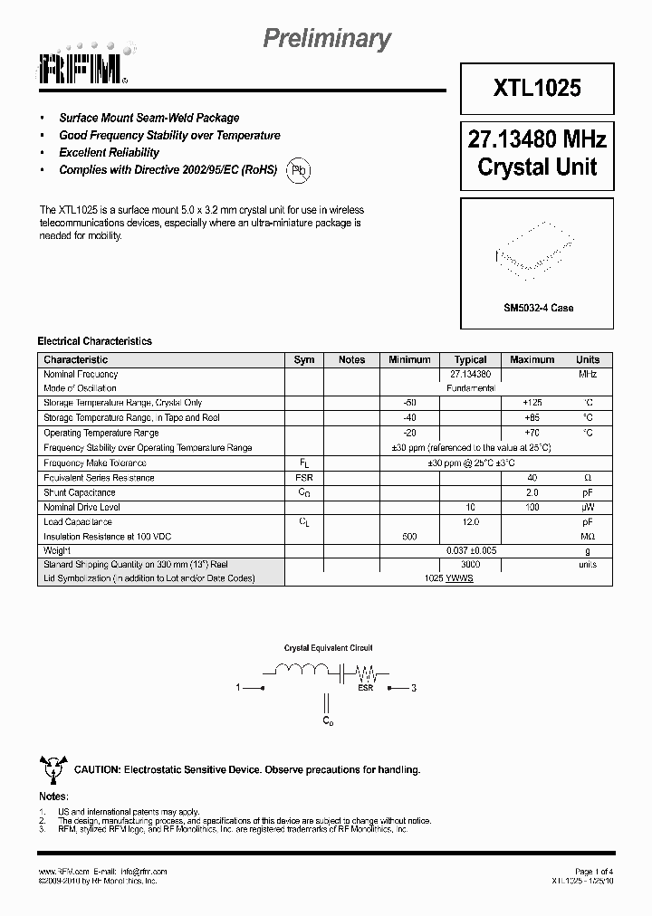 XTL1025_6606167.PDF Datasheet