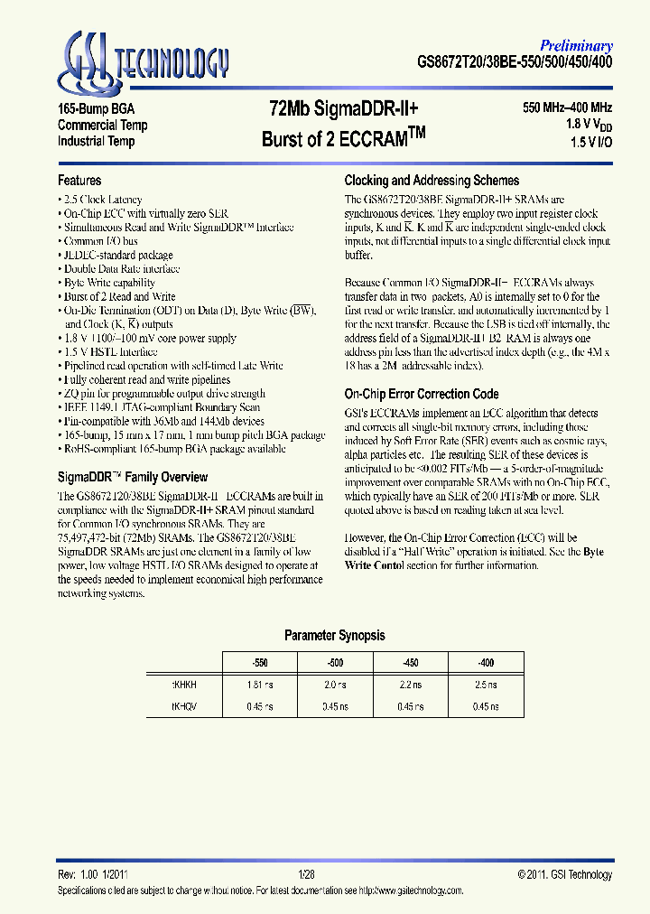 GS8672T20BE-500IT_6627390.PDF Datasheet