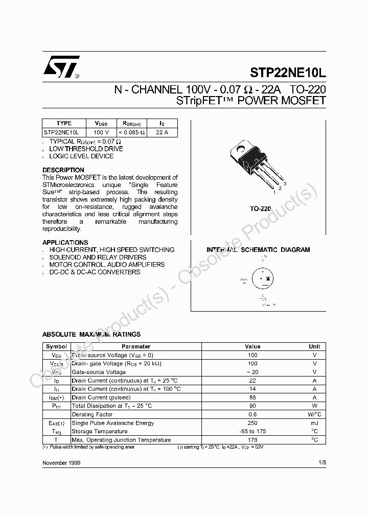 STP22NE10L_6648600.PDF Datasheet