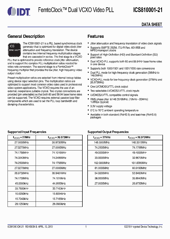 ICS810001-21_6765323.PDF Datasheet