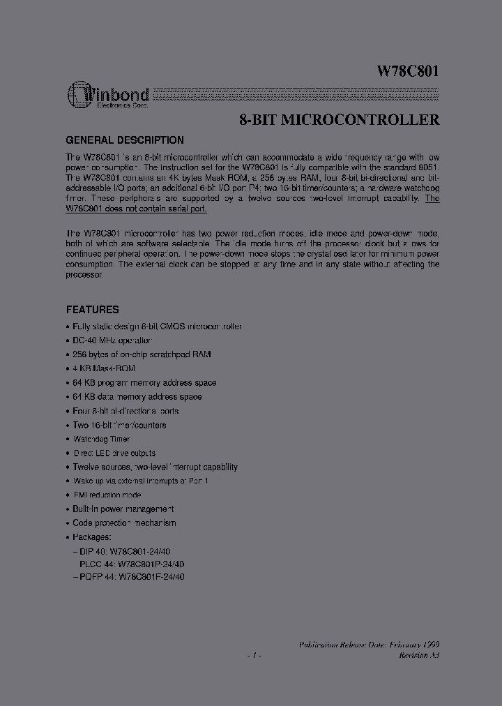 WINBONDELECTRONICSCORP-W78C801P-2440_6658542.PDF Datasheet