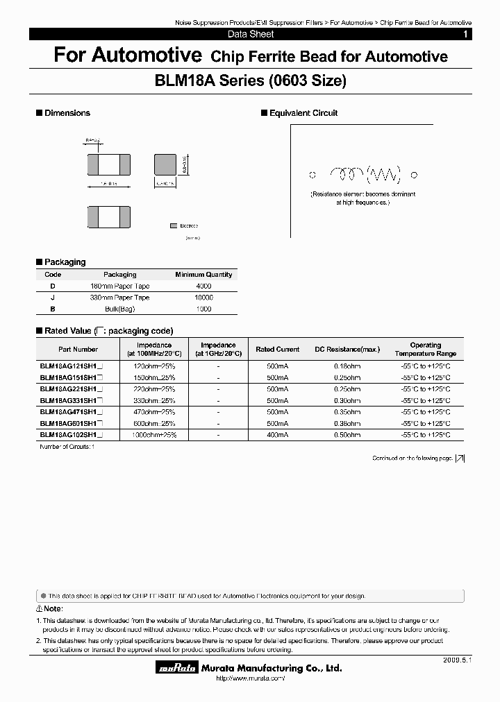 BLM18AG601SH1_6660385.PDF Datasheet