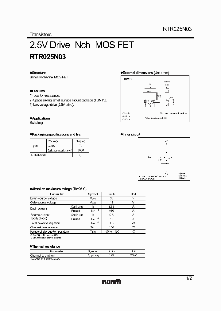 RTR025N03TL_6666642.PDF Datasheet