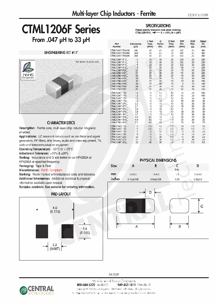 CENTRALTECHNOLOGIES-CTML1206F-1R2K_6695682.PDF Datasheet