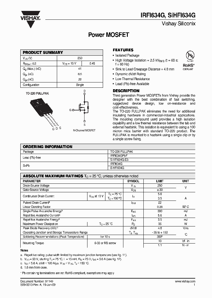 SIHFI634G_6701681.PDF Datasheet