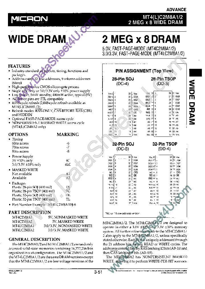 MT4LC2M8A2_6934043.PDF Datasheet