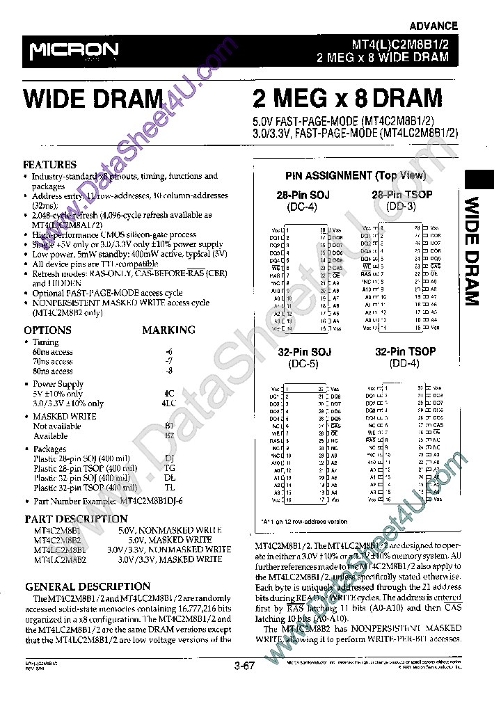 MT4LC2M8B1_6934044.PDF Datasheet