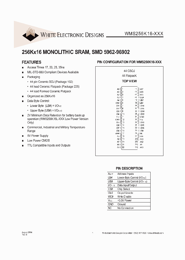 WMS256K16L-35DLCA_6721898.PDF Datasheet