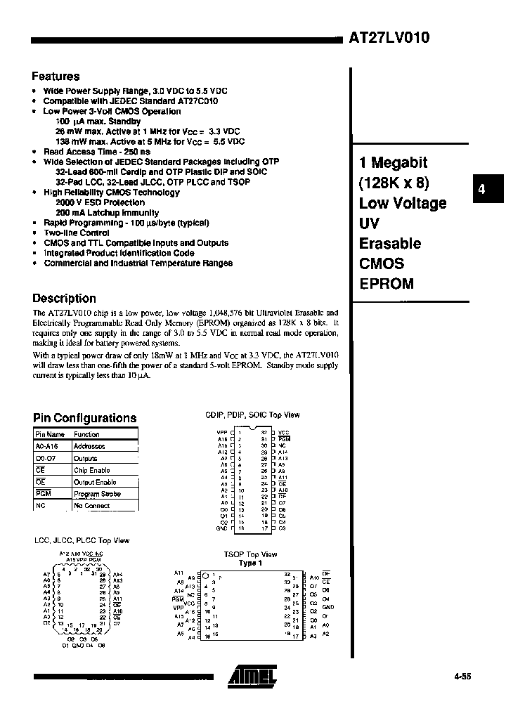 AT27LV010-30JCTR_6740721.PDF Datasheet