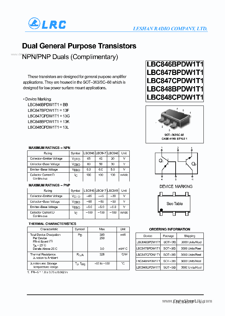 LBC846BPDW1T1_6947990.PDF Datasheet