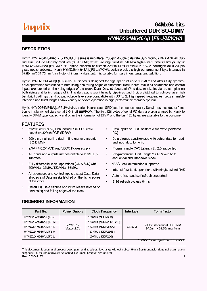 HYMD264M646AF8_6826015.PDF Datasheet