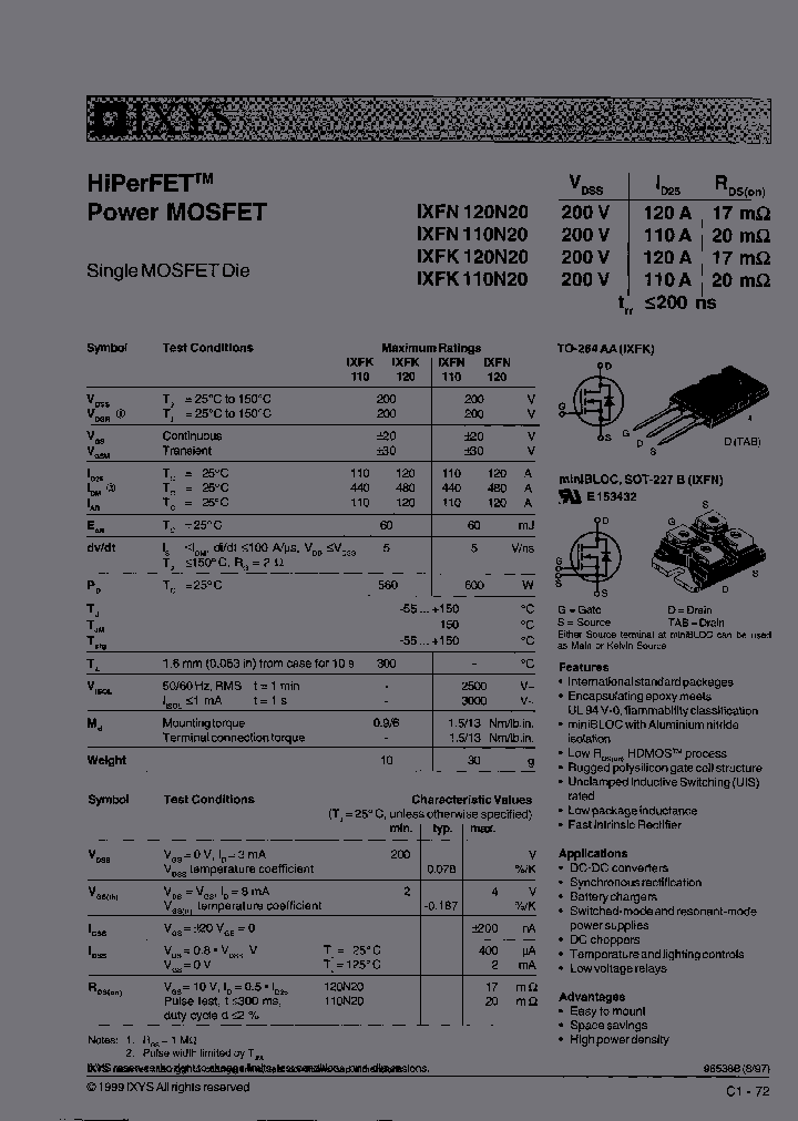 IXFK110N20_6830476.PDF Datasheet