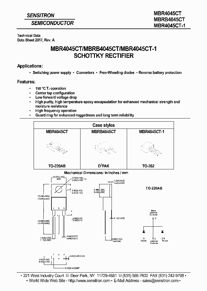 MBRB4045CT-T4_6835497.PDF Datasheet