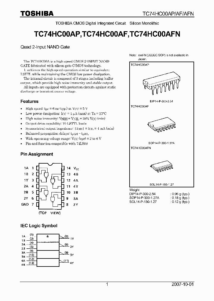 TC74HC00AP_6883766.PDF Datasheet