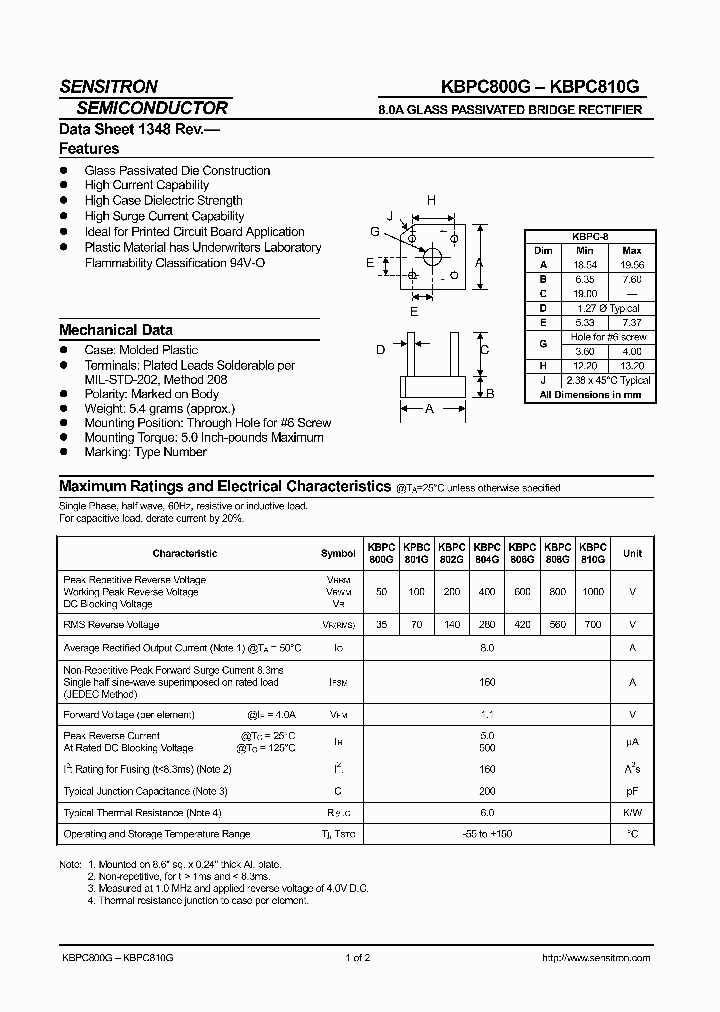 KBPC801G_6899330.PDF Datasheet