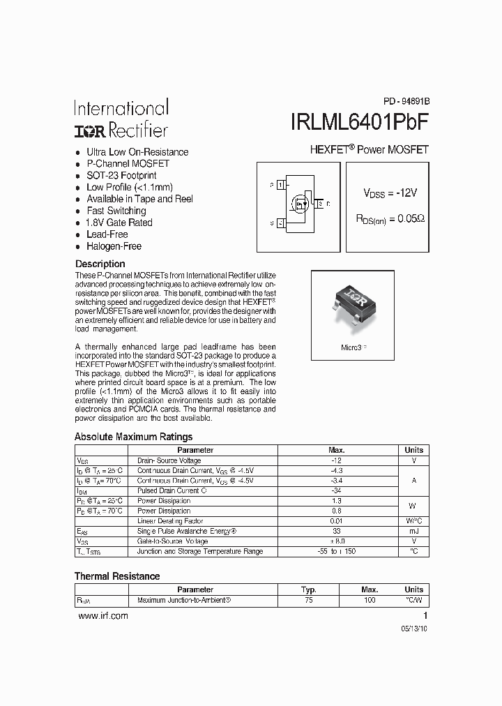 IRLML6401PBF10_6957828.PDF Datasheet