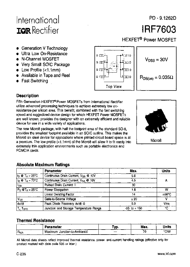 IRF7603TR_6928932.PDF Datasheet