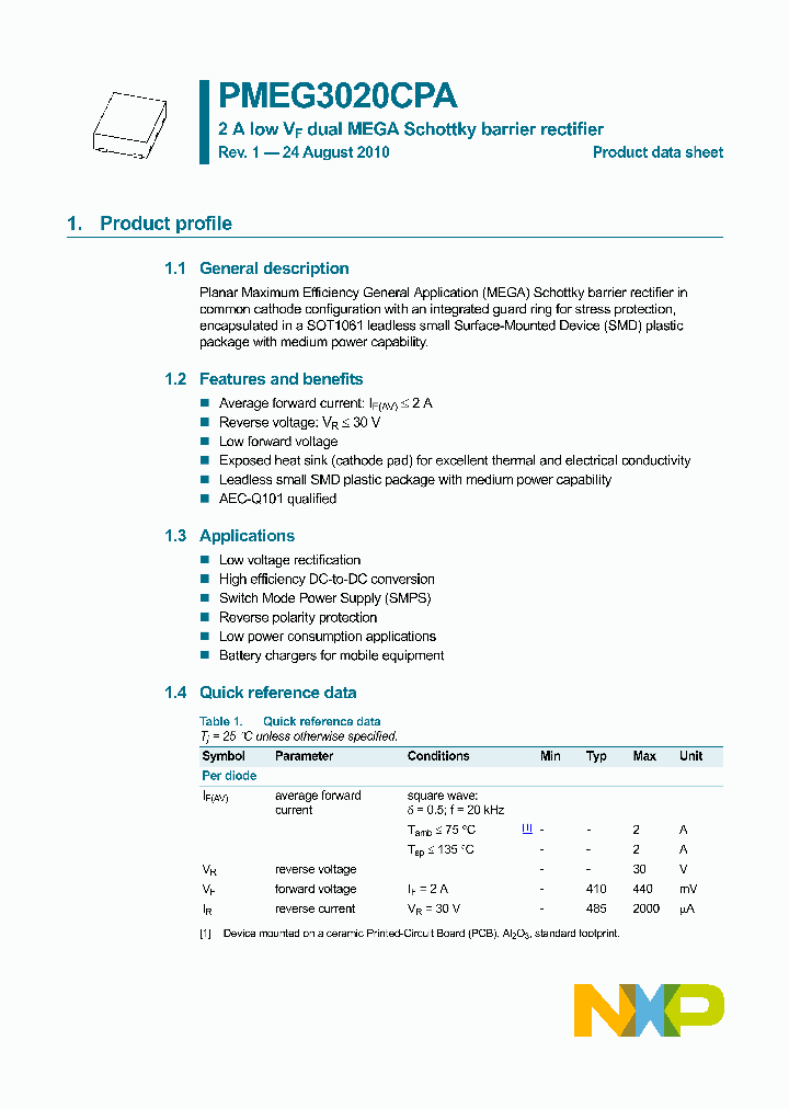 NXPSEMICONDUCTORS-PMEG3020CPA_6945818.PDF Datasheet