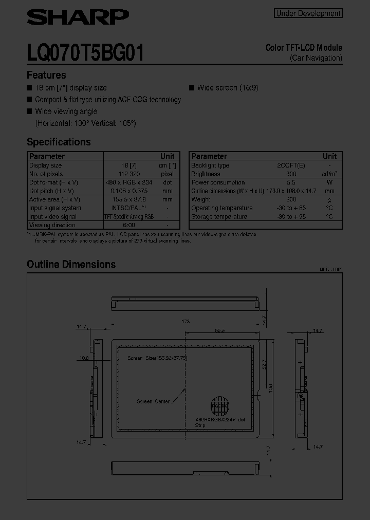 LQ070T5BG01_6972424.PDF Datasheet