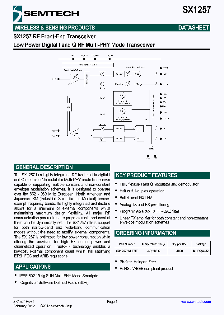 SX1257IWLTRT_6977038.PDF Datasheet