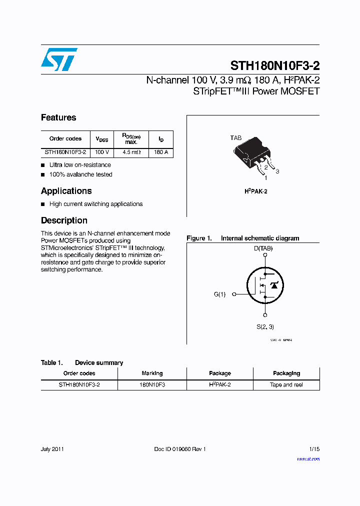 STH180N10F3-2_6985829.PDF Datasheet