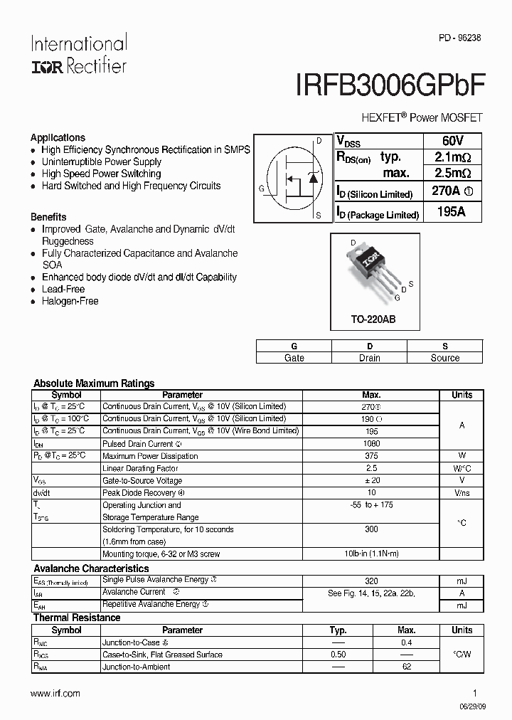 IRFB3006GPBF_7004206.PDF Datasheet