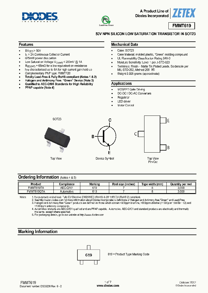 FMMT619QTA_7009169.PDF Datasheet