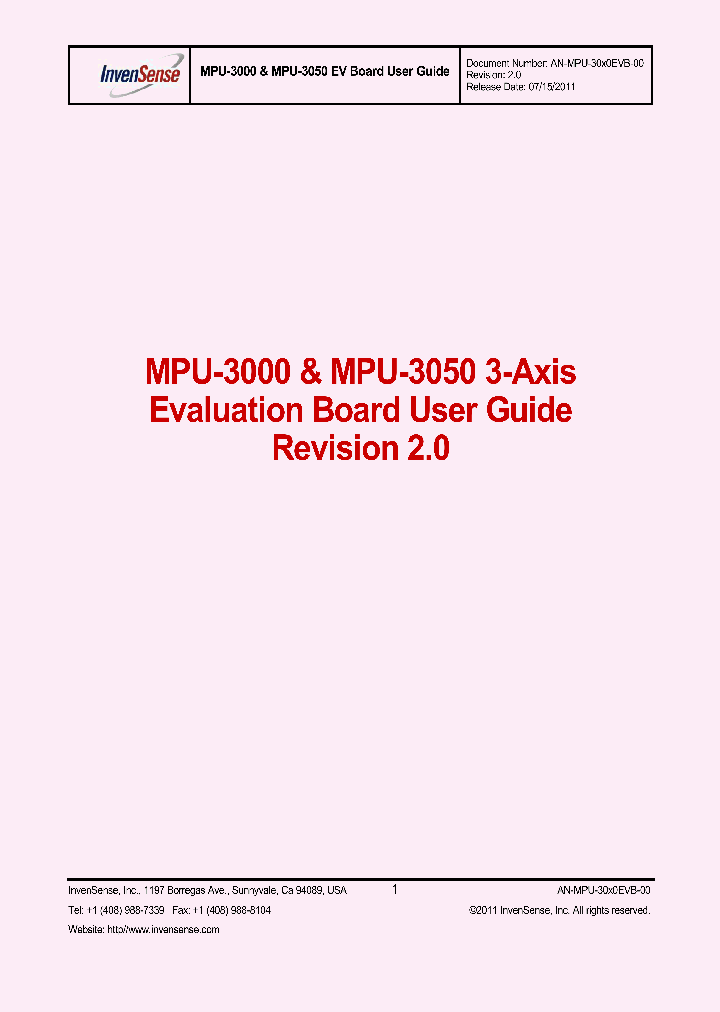 MPU-3050_7010843.PDF Datasheet