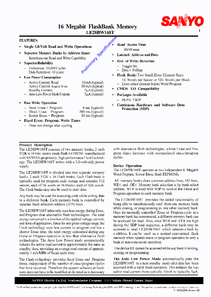 LE28BW168T_7011629.PDF Datasheet