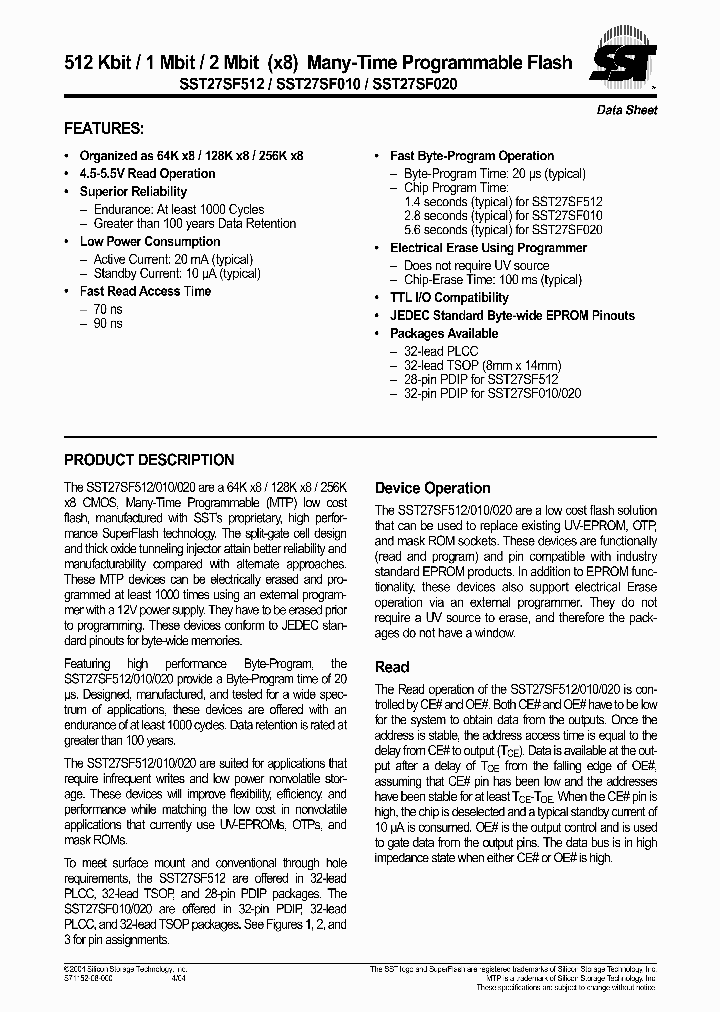 SST27SF512-90-3C-NHE_7026972.PDF Datasheet