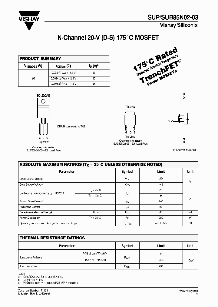 SUB85N10-10-E3_7062460.PDF Datasheet