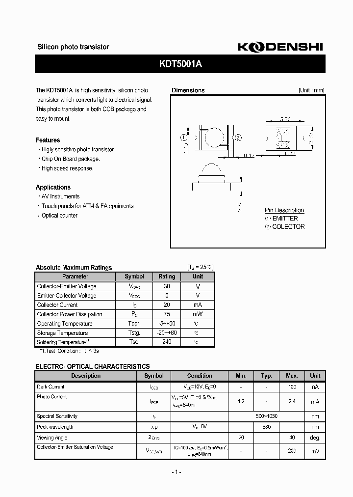 KDT5001A0604_7095510.PDF Datasheet