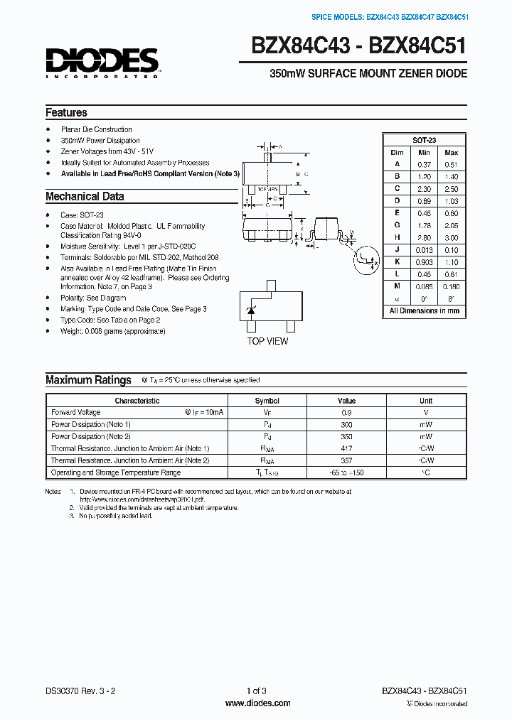 BZX84C47-7_7116349.PDF Datasheet
