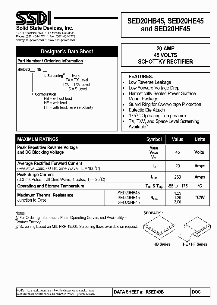 SED20HB45TXV_7159777.PDF Datasheet