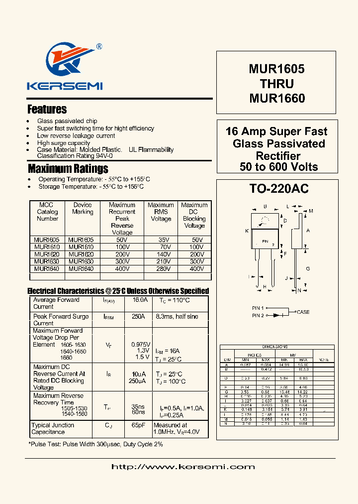 MUR1610_7165905.PDF Datasheet