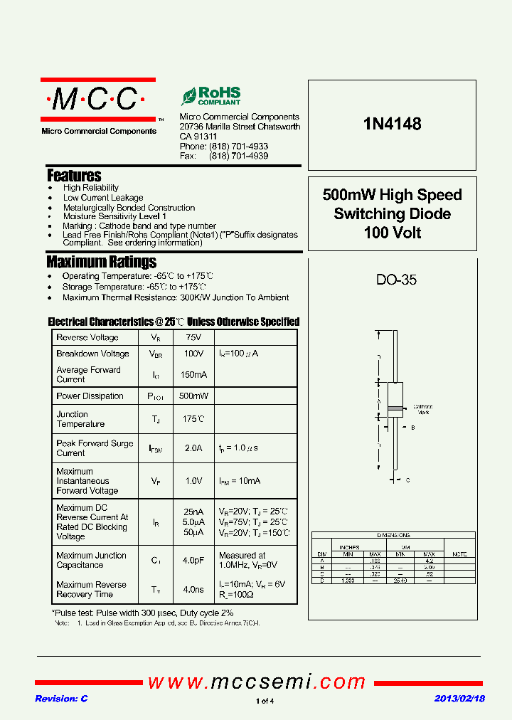 1N4148-TP_7169540.PDF Datasheet