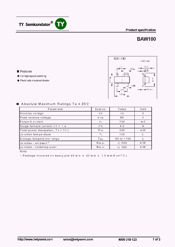 BAW100_7222470.PDF Datasheet