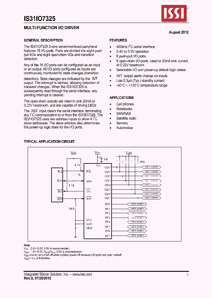 IS31IO7325_7225432.PDF Datasheet