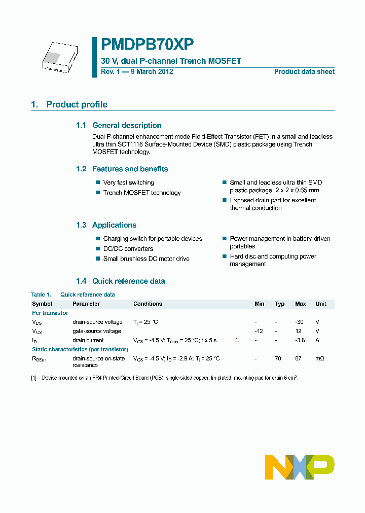 PMDPB70XP_7233453.PDF Datasheet