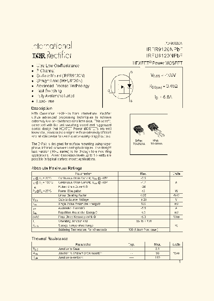 IRFU9120NPBF_7233812.PDF Datasheet