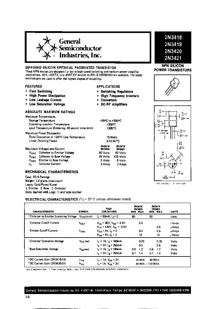 JANTXV2N3420_7243247.PDF Datasheet