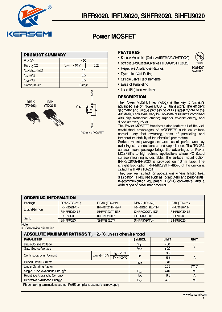 IRFR9020_7243553.PDF Datasheet