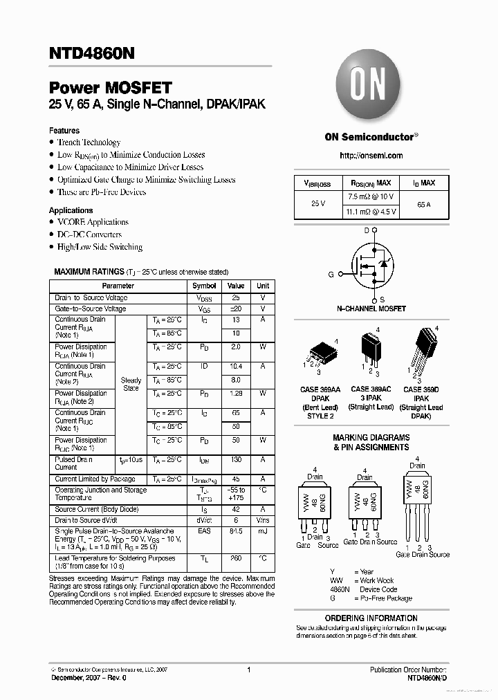 NTD4860N_7250346.PDF Datasheet